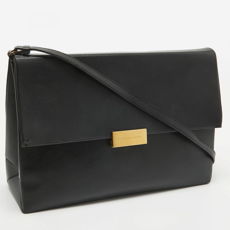 Pre Owned Stella McCartney Black Faux Leather Beckett Shoulder Bag