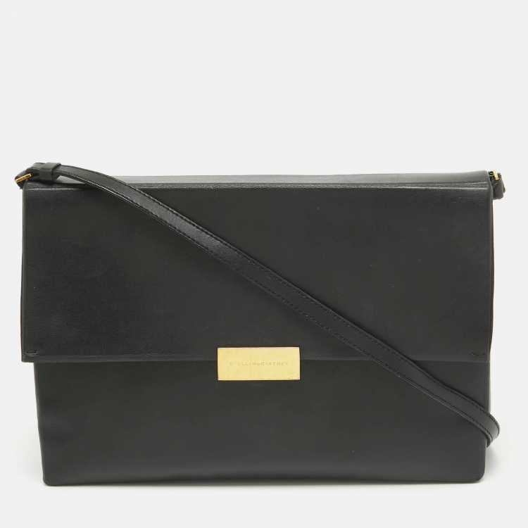 Pre Owned Stella McCartney Black Faux Leather Beckett Shoulder Bag
