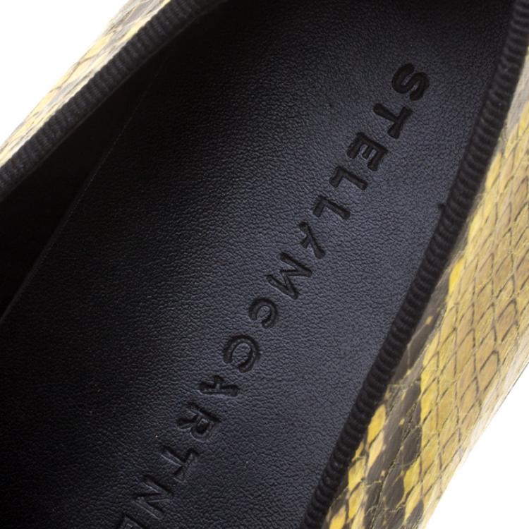 Pre Owned Stella McCartney Two Tone Faux Python Creeper Platform Loafers Size 39