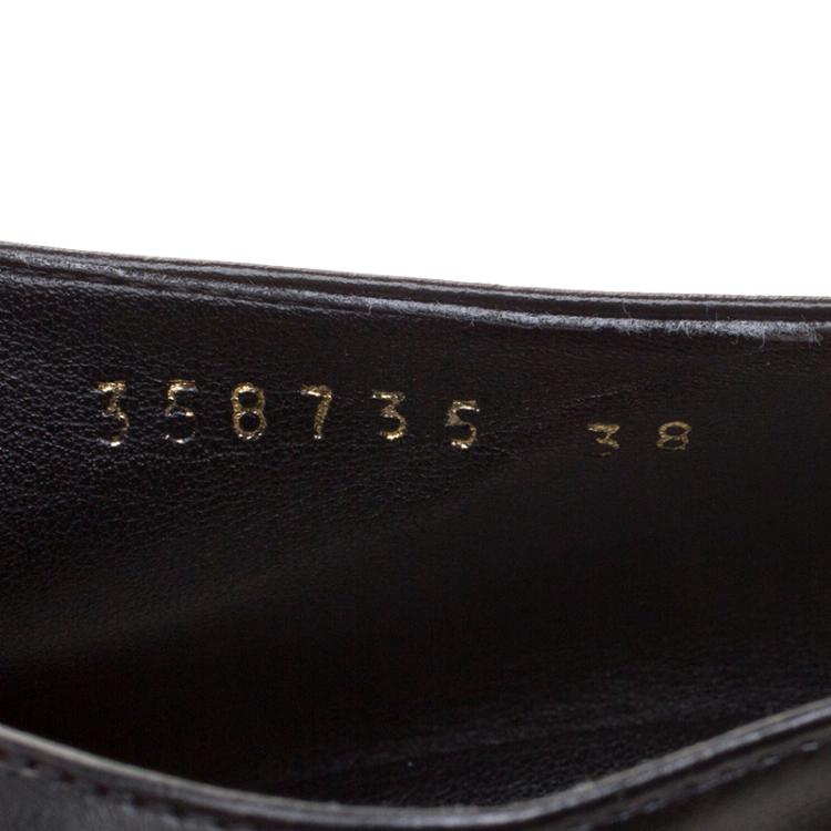 Pre Owned Stella McCartney Black Faux Leather Frankie Pointed Toe Elastic Detail Loafers Size 38