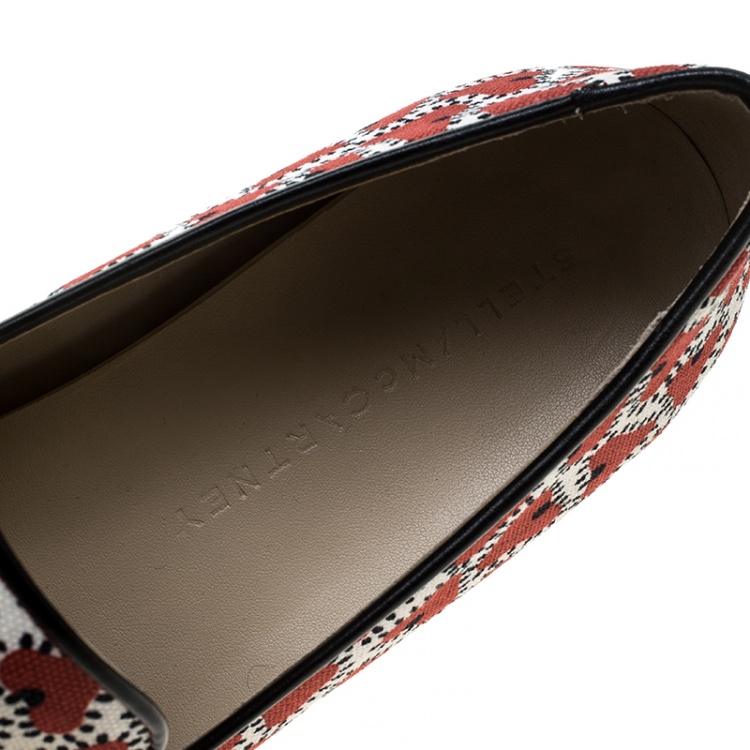 Pre Owned Stella McCartney Abstract Print Canvas Platform Slip On Sneakers Size 39 