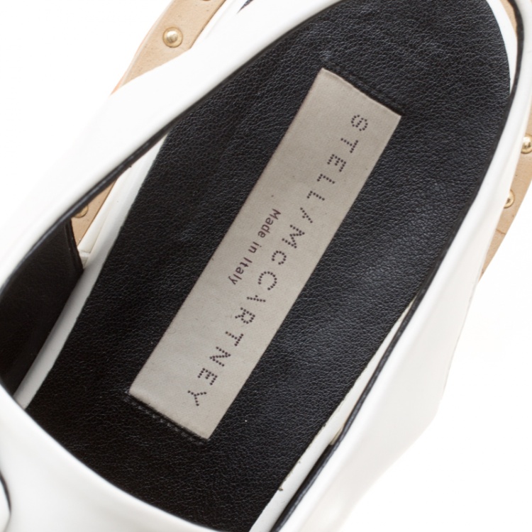 Pre Owned Stella McCartney White Faux Leather Slingback Oxfords Size 39