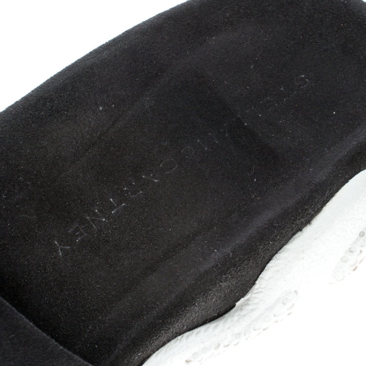 Pre Owned Stella McCartney Black Faux Suede and Fabric Sporty Slides Size 38