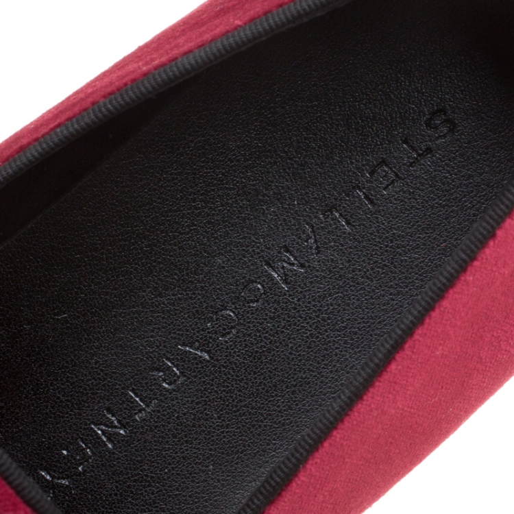 Pre Owned Stella McCartney Maroon Velvet Binx Chain Platform Loafers Size 39