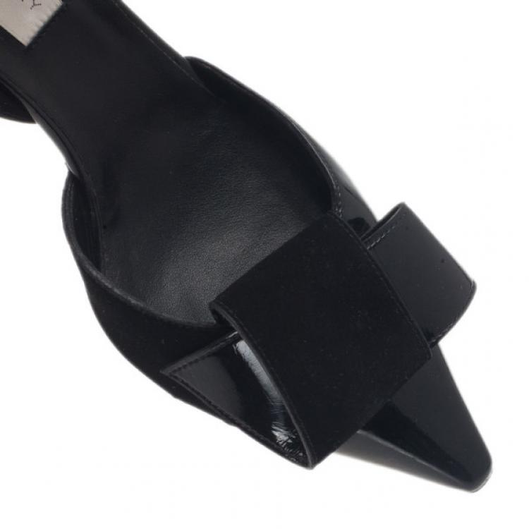 Pre Owned Stella McCartney Black Patent Slingback Sandals Size 37.5