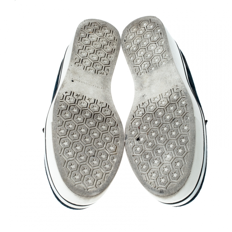 Pre Owned Stella McCartney Blue Denim Binx Slip On Platform Sneakers Size 38