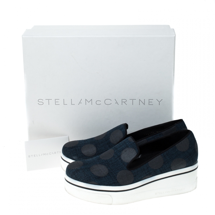 Pre Owned Stella McCartney Blue Denim Binx Slip On Platform Sneakers Size 38