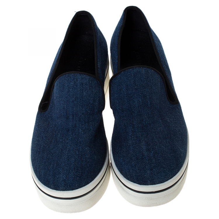 Pre Owned Stella McCartney Blue Denim Binx Slip On Platform Sneakers Size 36