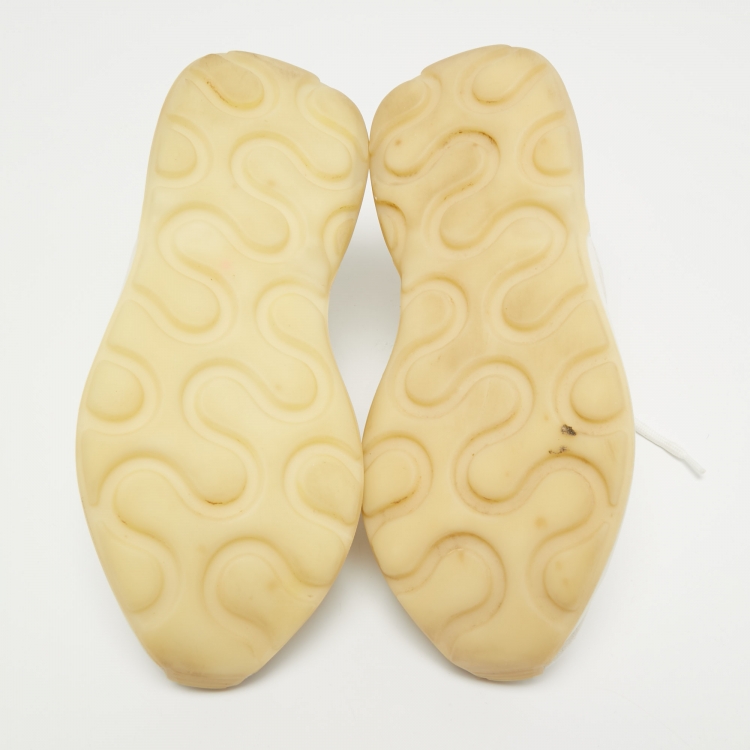 Pre Owned Stella McCartney Two Tone Faux Leather, Faux Suede and Neoprene Cut Out Eclypse Sneakers Size 36