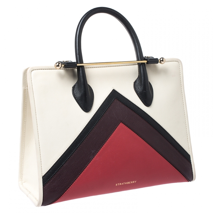 Pre Owned Strathberry Multicolor Leather Midi Tote