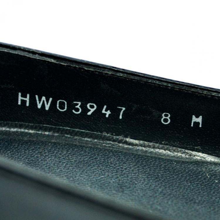 Pre Owned Stuart Weitzman Black Patent Aniline Wedges Pumps Size 38.5