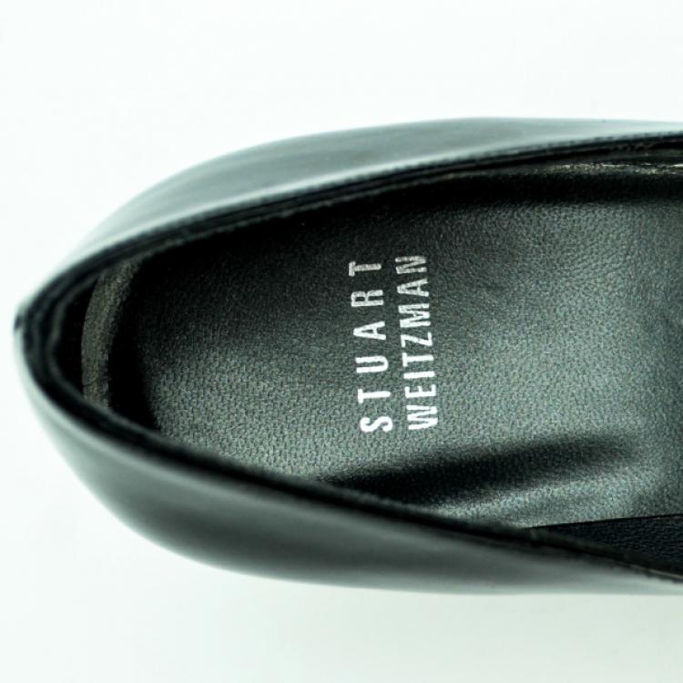 Pre Owned Stuart Weitzman Black Patent Aniline Wedges Pumps Size 38.5
