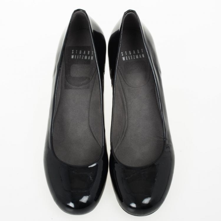 Pre Owned Stuart Weitzman Black Patent Lola Pumps Size 37