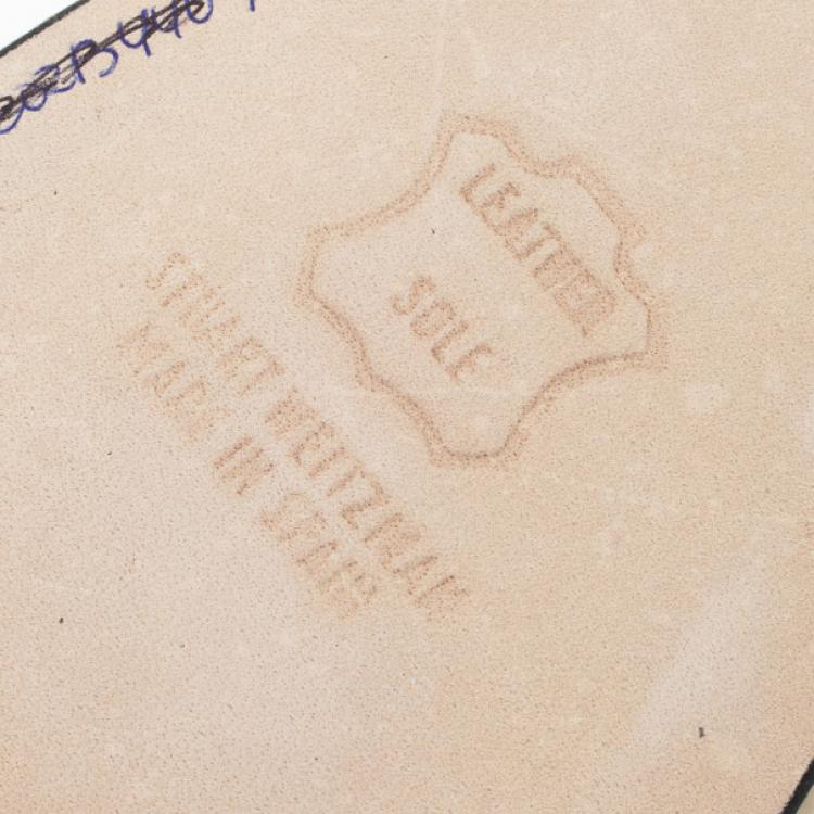 Pre Owned Stuart Weitzman Nude Patent Peekaboo Slingback Sandals Size 37