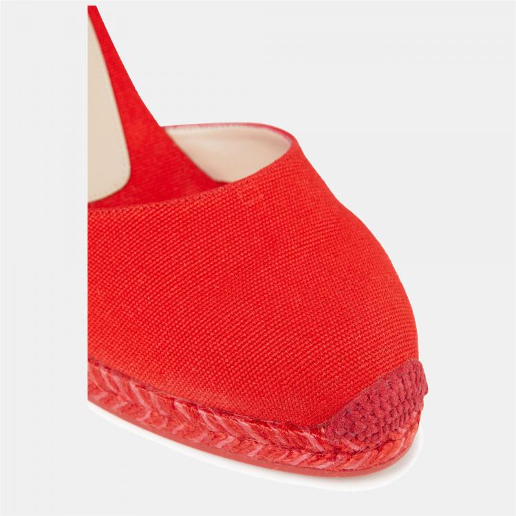 Pre Owned Stuart Weitzman Canvas Wedge Espadrilles 39