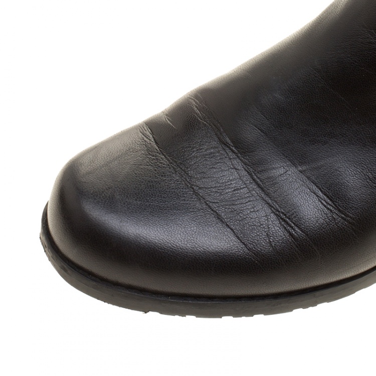 Pre Owned Stuart Weitzman Black Leather The Reserve Knee High Boots Size 38