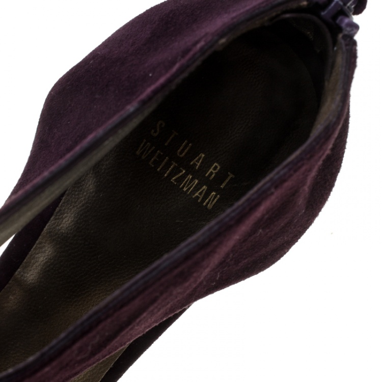 Pre Owned Stuart Weitzman Purple Suede Sandals Size 39
