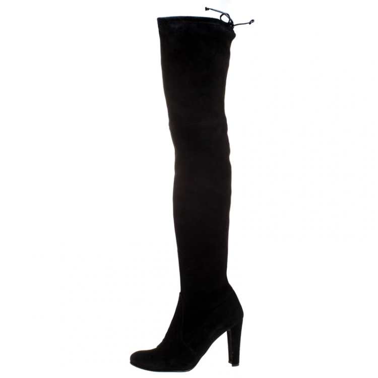 stuart weitzman black suede over the knee boots