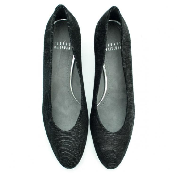 Pre Owned Stuart Weitzman Black Solar Goosebump Pumps Size 38.5
