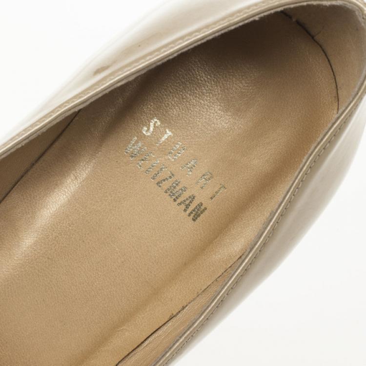 Pre Owned  Stuart Weitzman Beige Patent 'The Blog' Pumps Size 38.5