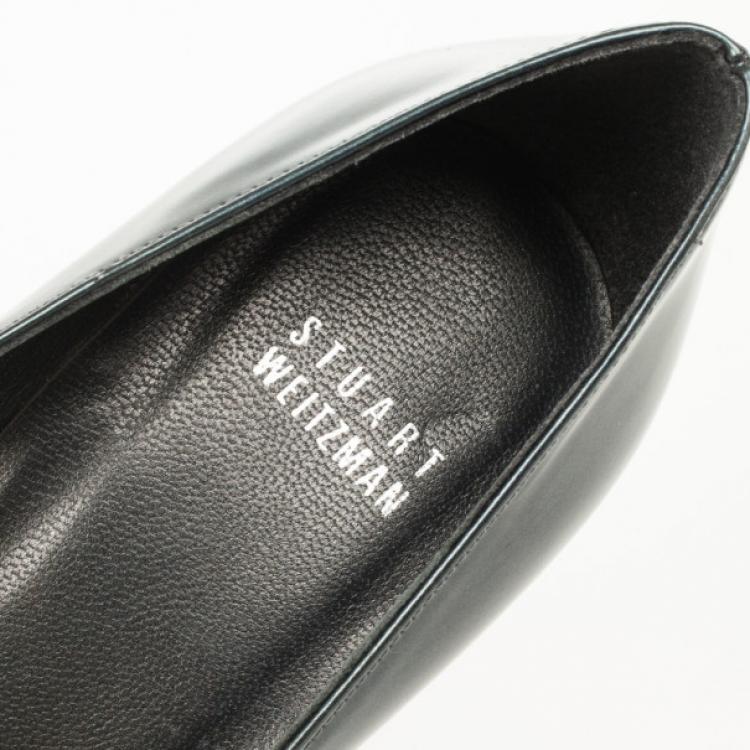 Pre Owned Stuart Weitzman Metallic Patent Victoria Peep Toe Platform Pumps Size 38.5