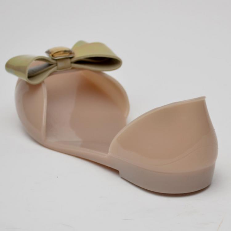 Pre Owned Stuart Weitzman Gemini Glitter Bow Jelly D'orsay Flats Size 38