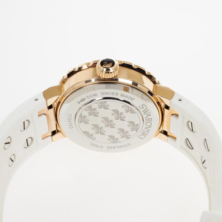 Pre Owned Swarovski Octea Sport Gold Plated Womens Wristwatch 39 MM