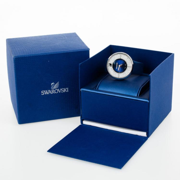Pre Owned Swarovski Crystalline SS Fabric Womens Wristwatch 40 MM