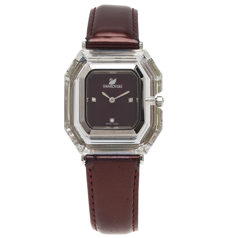 Pre Owned Swarovski Purple Stainless Steel Rock N Light Women's Wristwatch 40MM