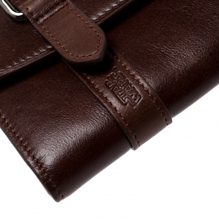 Pre Owned S.T. Dupont Brown Leather Rey Star Wars Long Wallet