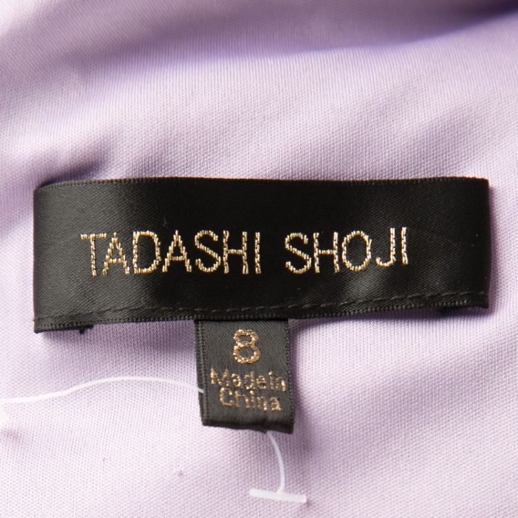 Pre Owned Tadashi Shoji Lilac Lace and Tulle Sleeveless Atataka Gown M