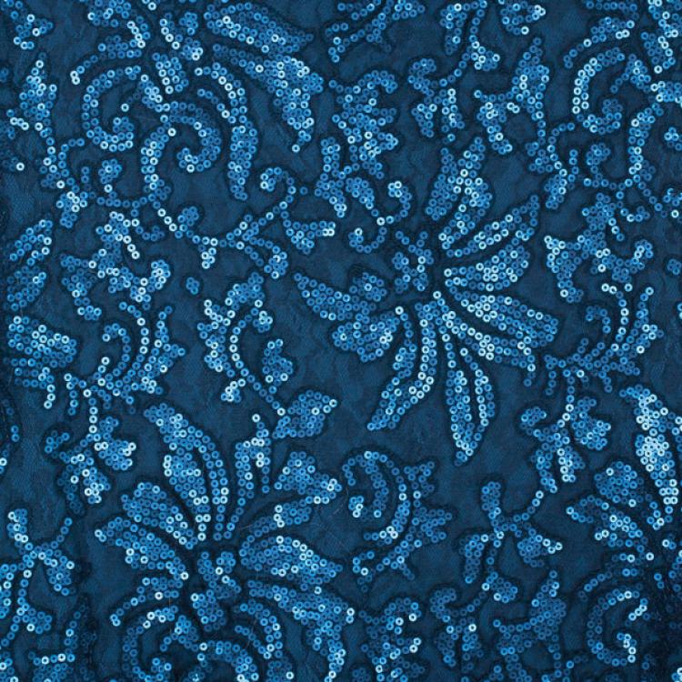 Pre Owned Tadashi Shoji Teal Sequin Gown M