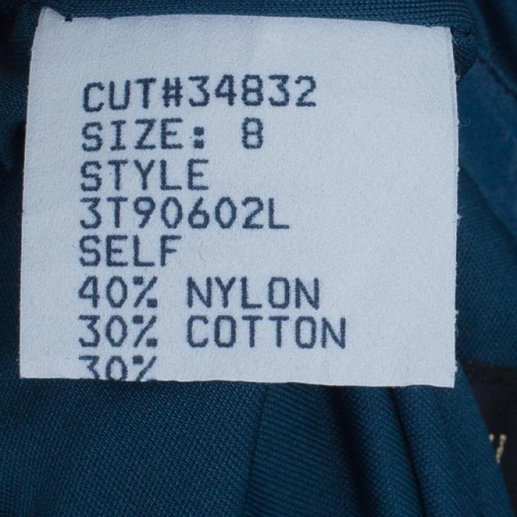 Pre Owned Tadashi Shoji Teal Sequin Gown M