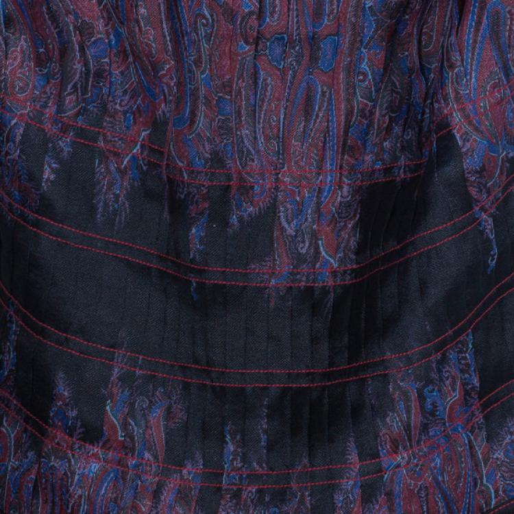 Tadashi Shoji Printed Pleated Gown L Tadashi Shoji | The Luxury Closet