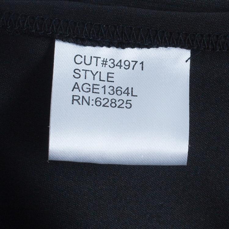 Pre Owned Tadashi Shoji Border Lace Chiffon Gown S