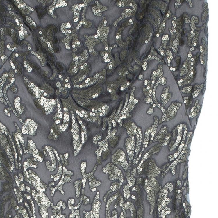 Pre Owned Tadashi Shoji Sequin Embellished Gown M