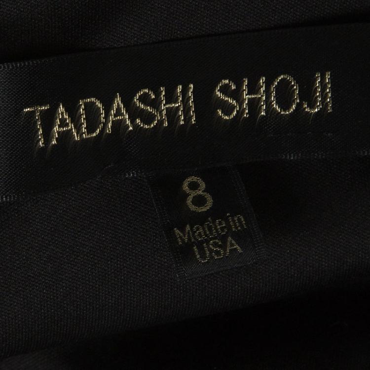 Pre Owned Tadashi Shoji Black And Blush Pink Embroidered Lace Sleeveless Dress M