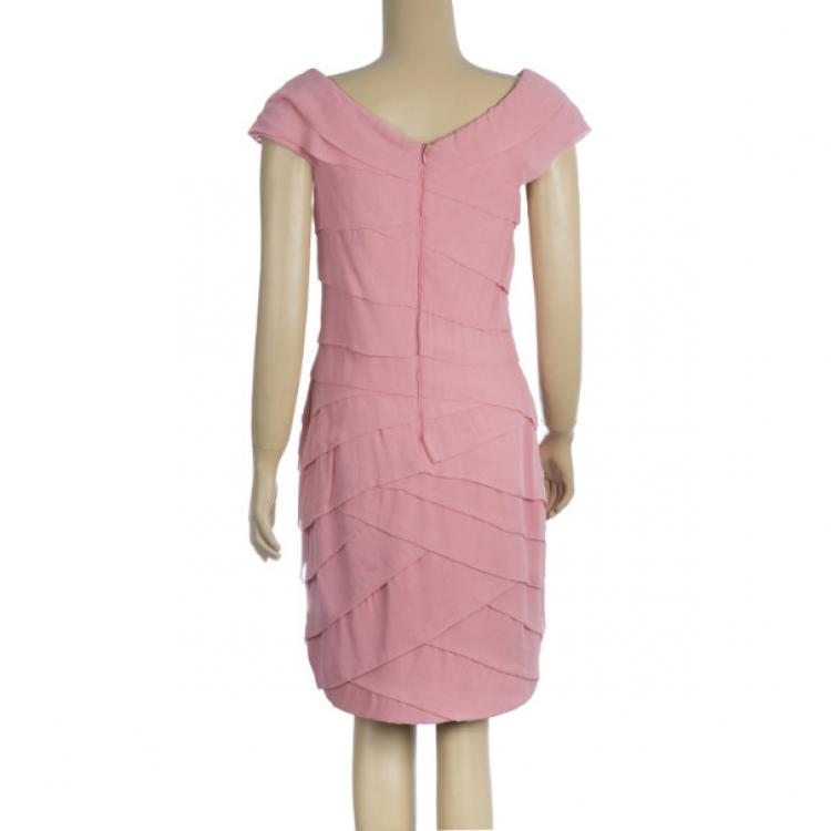 Pre Owned Tadashi Shoji Ruffled Dress M