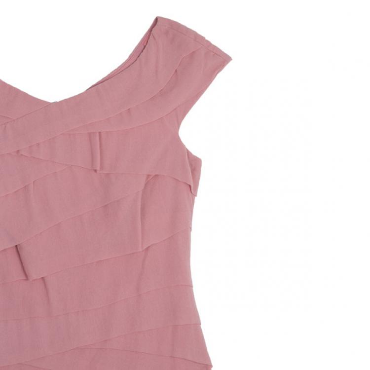 Pre Owned Tadashi Shoji Ruffled Dress M