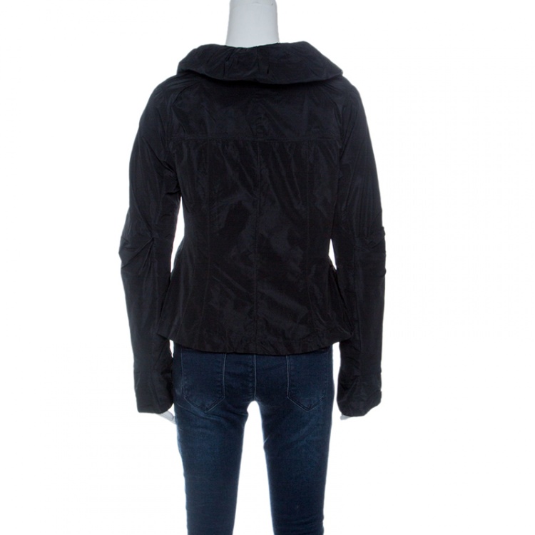 Pre Owned Tadashi Shoji Vintage Black Ruffled Jacket M