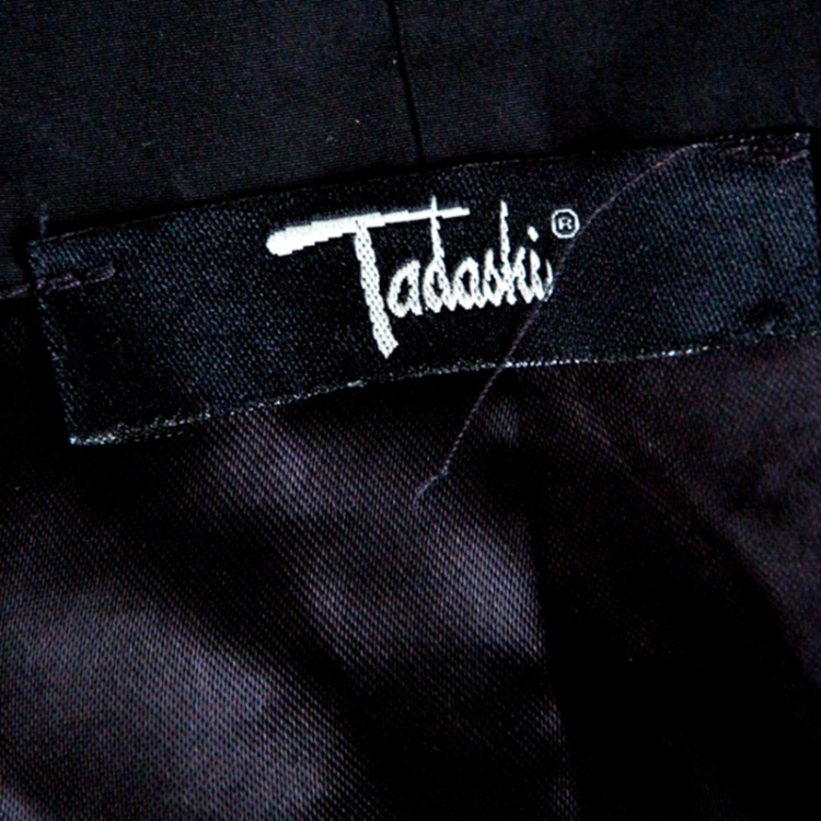 Pre Owned Tadashi Shoji Vintage Black Ruffled Jacket M