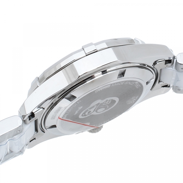 Pre Owned TAG Heuer White Ceramic Stainless Steel Aquaracer WAY131D.BA0914 Women's Wristwatch 35 mm