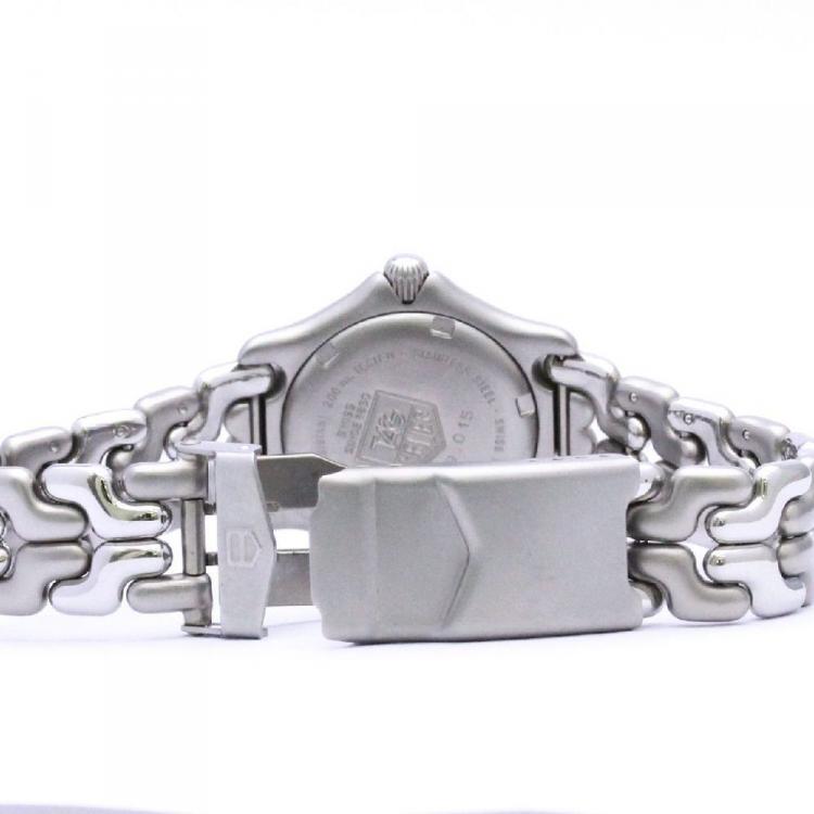 Pre Owned Tag Heuer White Stainless Steel Professional Women's Wristwatch 28MM 