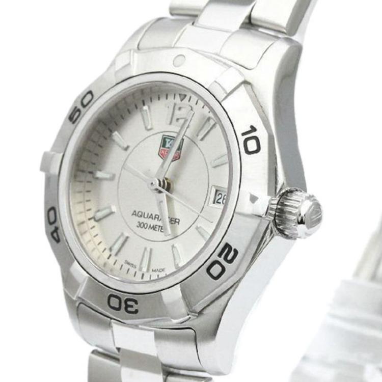 مملوكة مسبقًا Tag Heuer Silver Stainless Steel Aquaracer Women's Wristwatch 27MM