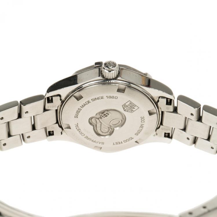 Pre Owned Tag Heuer White Stainless Steel Aquaracer Women's Wristwatch 29MM
