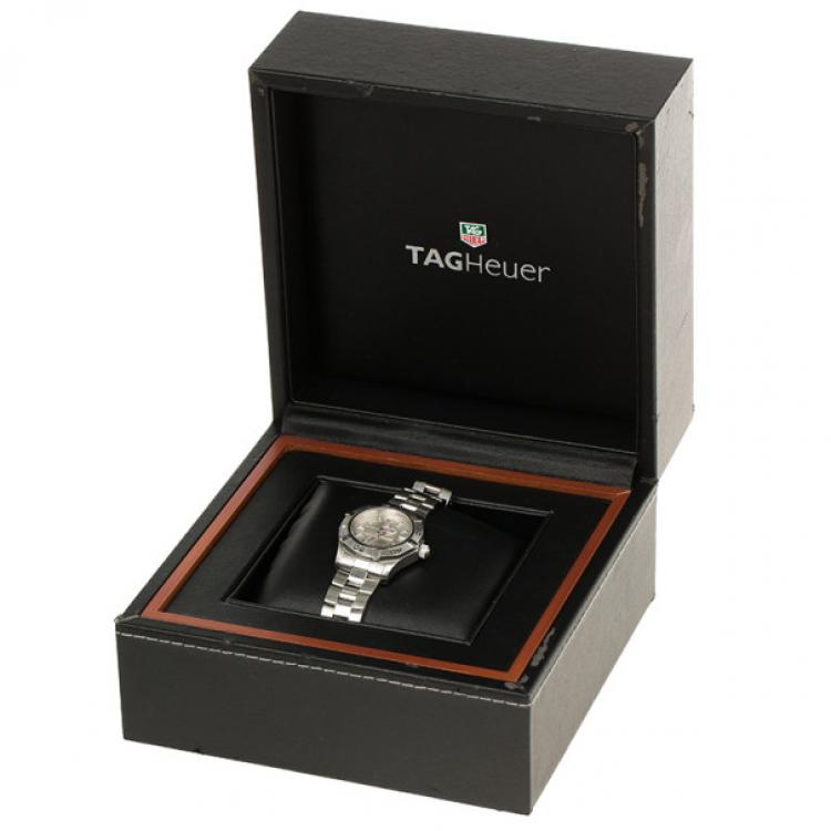 Pre Owned Tag Heuer White Stainless Steel Aquaracer Women's Wristwatch 29MM