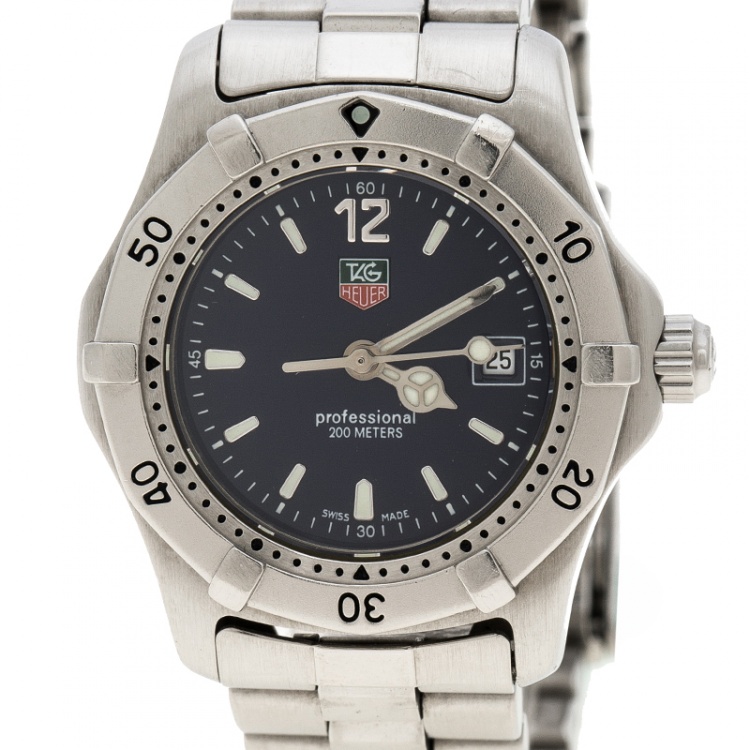 Pre Owned Tag Heuer Blue Stainless Steel Professional 200 WK1313-0 Women's Wristwatch 29 mm