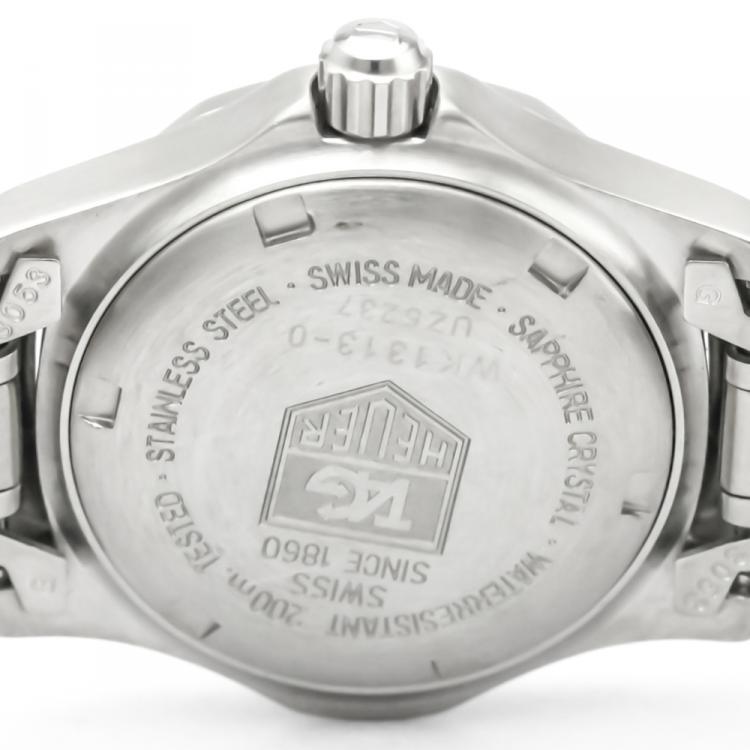 Pre Owned Tag Heuer Blue Stainless Steel Professional Women's Wristwatch 28MM