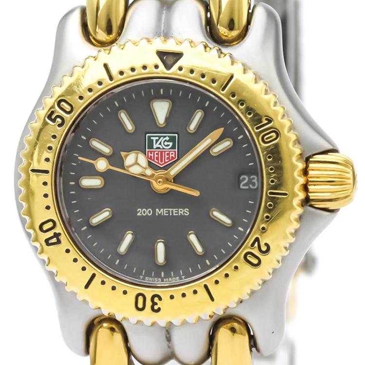 Pre Owned Tag Heuer Grey Gold Plated Stainless Steel S/EL Women's Wristwatch 24MM