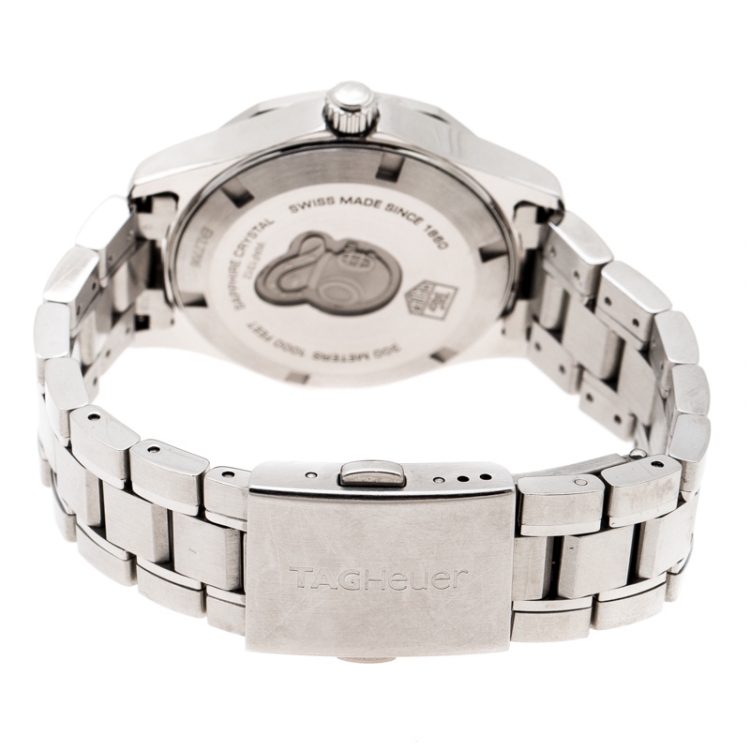 Pre Owned Tag Heuer Mother of Pearl Stainless Steel Diamond Aquaracer WAF1312.BA0817 Women's Wristwatch 33 mm